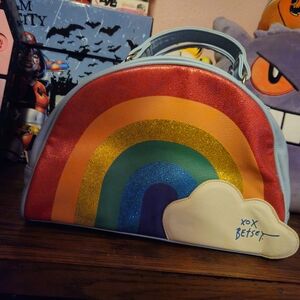Betsey Johnson Rainbow Glitter Bag with Cloud